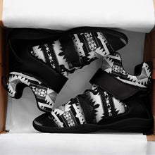 Load image into Gallery viewer, Okotoks Black and White Ipottaa Basketball / Sport High Top Shoes - Black Sole 49 Dzine 
