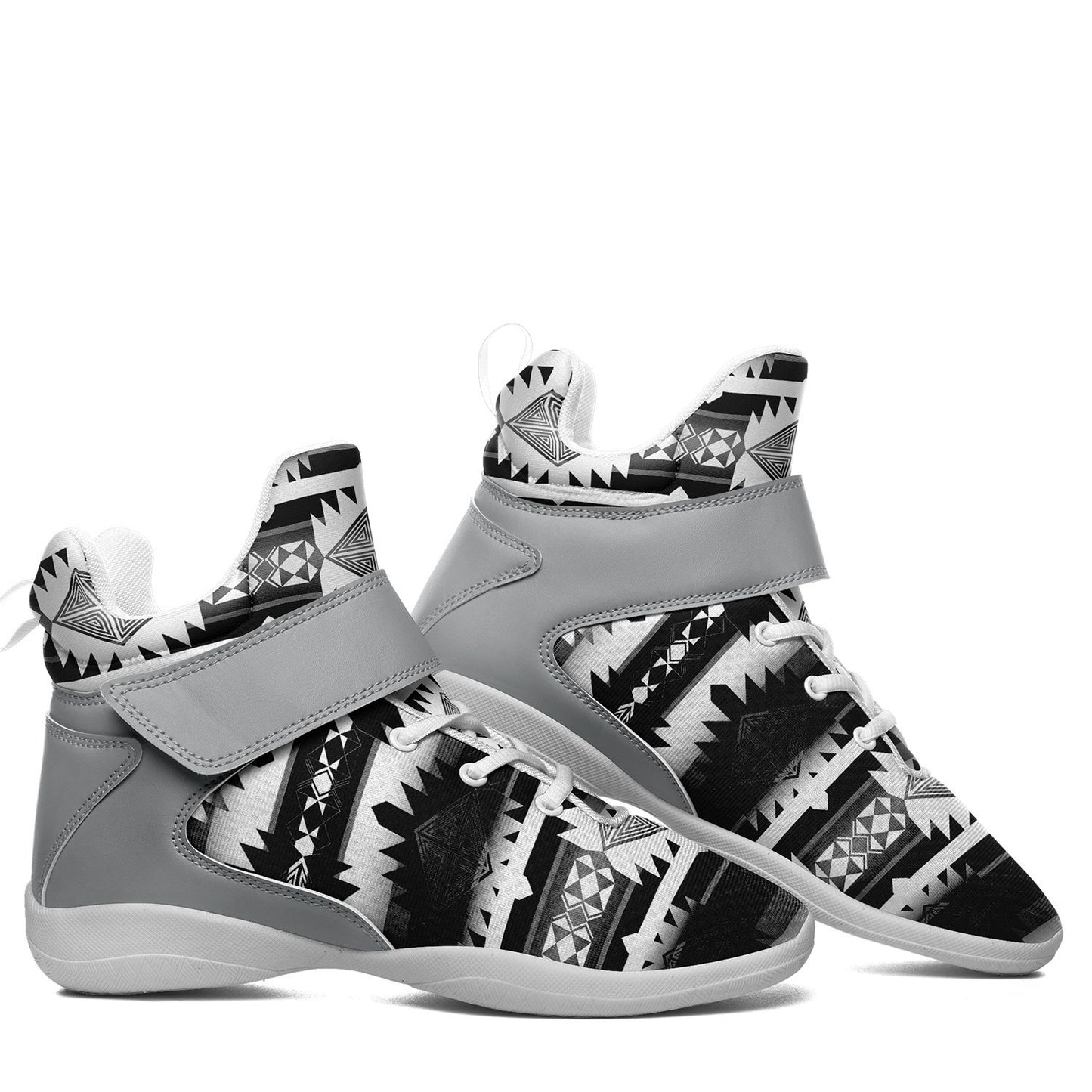 Okotoks Black and White Ipottaa Basketball / Sport High Top Shoes - White Sole 49 Dzine 