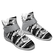 Load image into Gallery viewer, Okotoks Black and White Ipottaa Basketball / Sport High Top Shoes - White Sole 49 Dzine 
