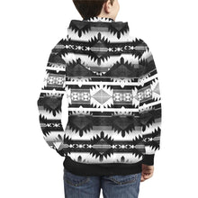 Load image into Gallery viewer, Okotoks Black and White Kids&#39; All Over Print Hoodie (Model H38) Kids&#39; AOP Hoodie (H38) e-joyer 
