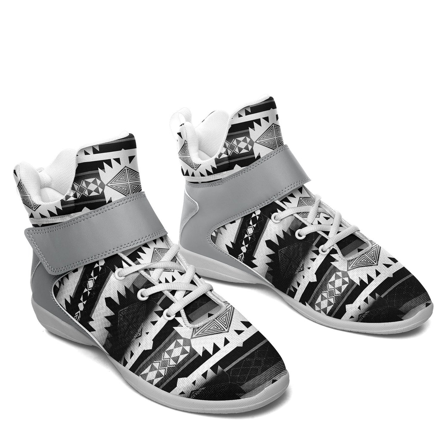 Okotoks Black and White Kid's Ipottaa Basketball / Sport High Top Shoes 49 Dzine 