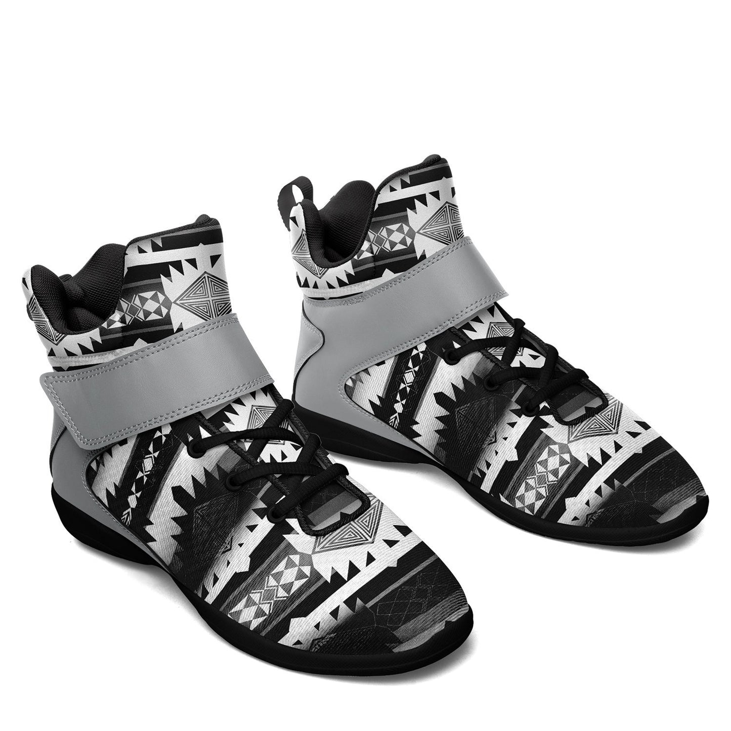 Okotoks Black and White Kid's Ipottaa Basketball / Sport High Top Shoes 49 Dzine 