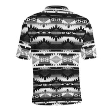 Load image into Gallery viewer, Okotoks Black and White Men&#39;s All Over Print Polo Shirt (Model T55) Men&#39;s Polo Shirt (Model T55) e-joyer 
