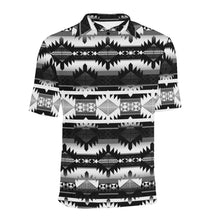 Load image into Gallery viewer, Okotoks Black and White Men&#39;s All Over Print Polo Shirt (Model T55) Men&#39;s Polo Shirt (Model T55) e-joyer 
