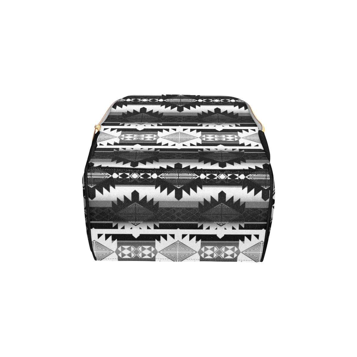 Okotoks Black and White Multi-Function Diaper Backpack (Model 1688) Diaper Backpack (1688) e-joyer 