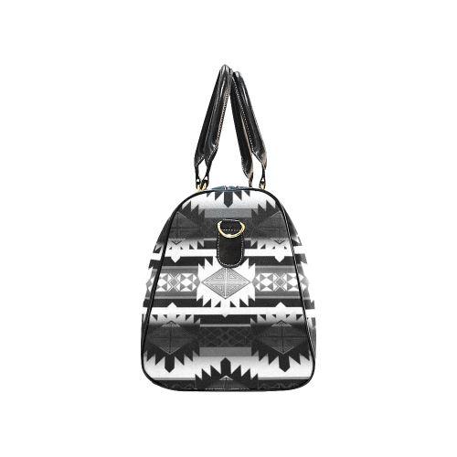 Okotoks Black and White New Waterproof Travel Bag/Large (Model 1639) Waterproof Travel Bags (1639) e-joyer 