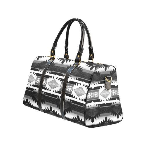 Okotoks Black and White New Waterproof Travel Bag/Large (Model 1639) Waterproof Travel Bags (1639) e-joyer 