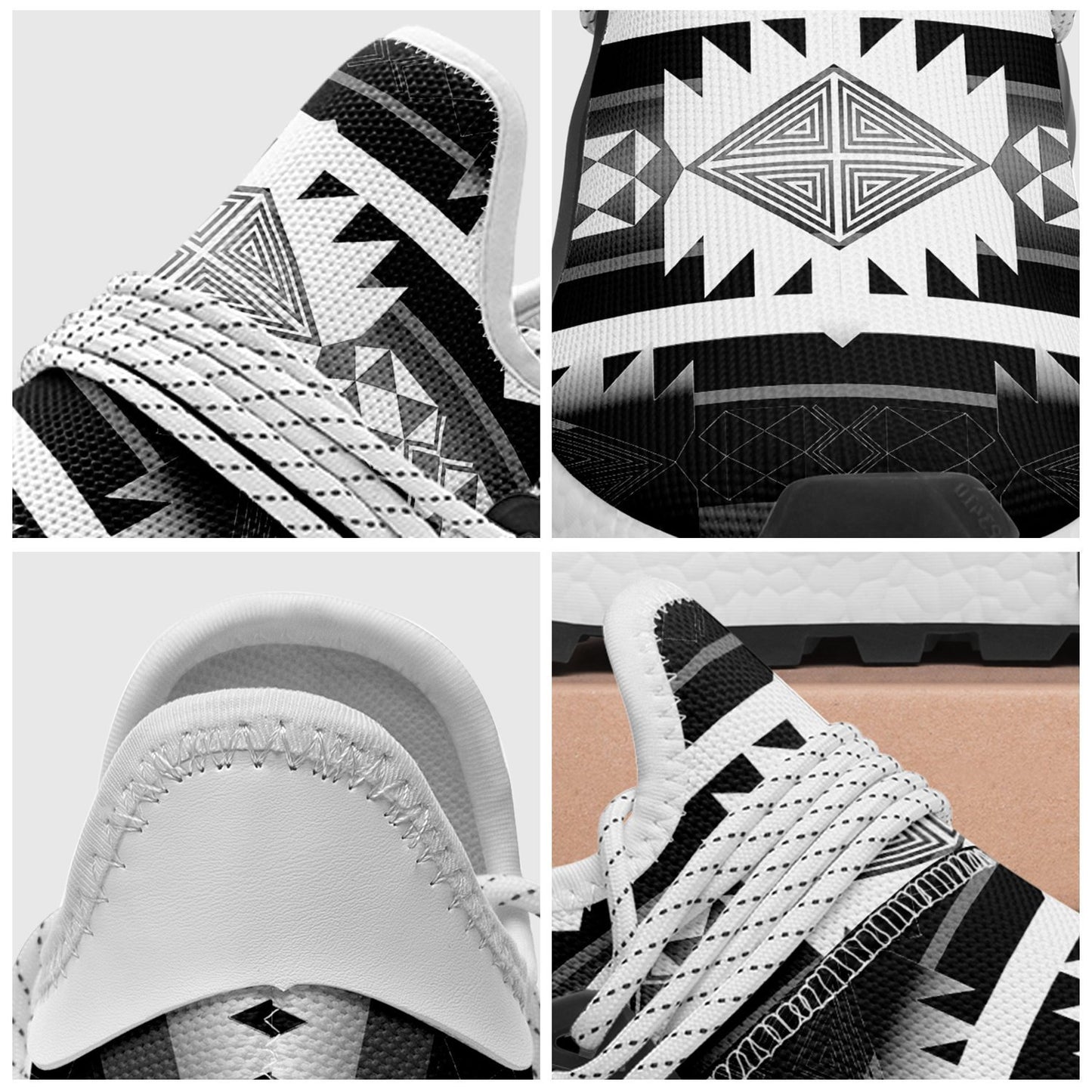 Okotoks Black and White Okaki Sneakers Shoes 49 Dzine 