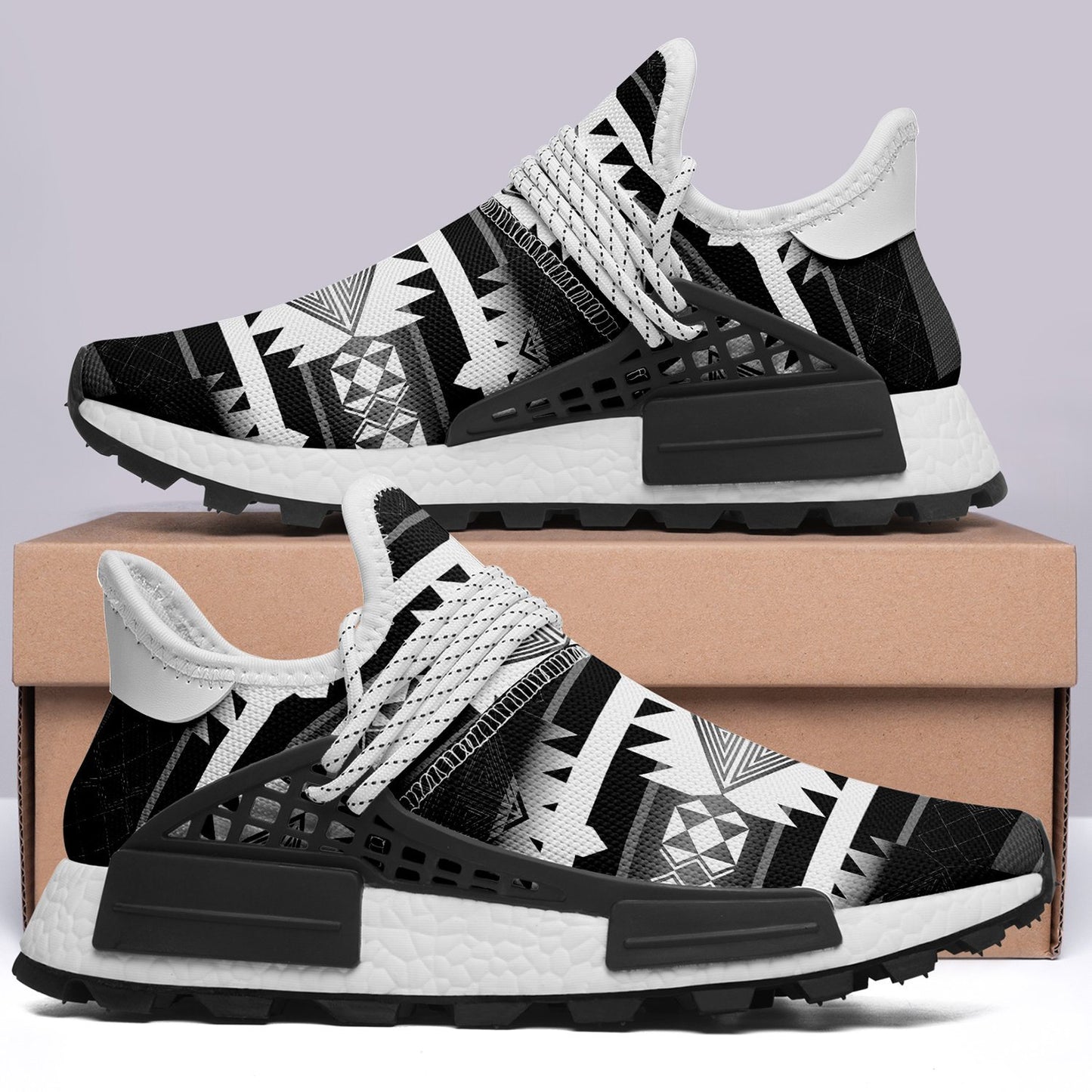 Okotoks Black and White Okaki Sneakers Shoes 49 Dzine 