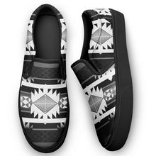 Load image into Gallery viewer, Okotoks Black and White Otoyimm Canvas Slip On Shoes 49 Dzine 
