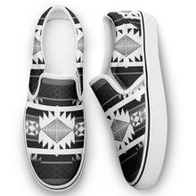 Load image into Gallery viewer, Okotoks Black and White Otoyimm Canvas Slip On Shoes 49 Dzine 
