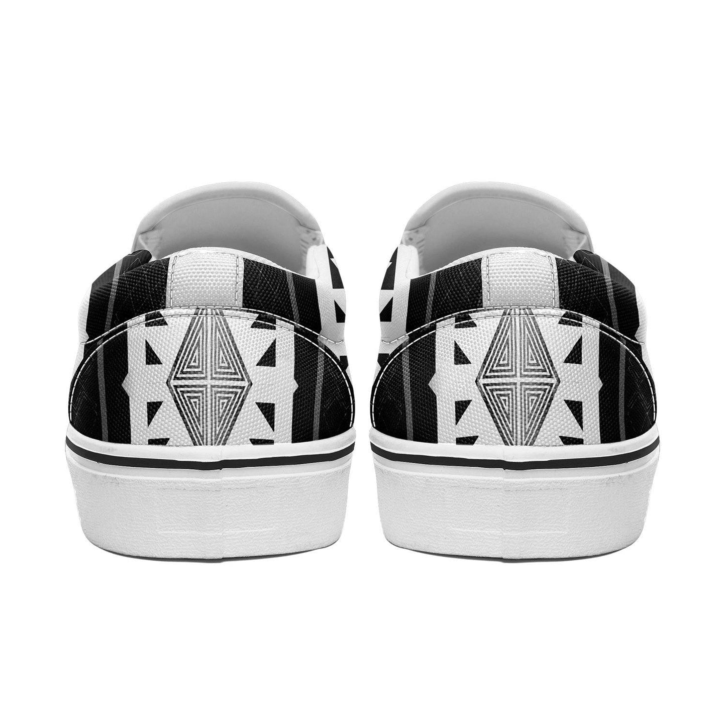 Okotoks Black and White Otoyimm Canvas Slip On Shoes 49 Dzine 