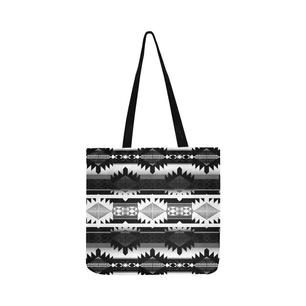 Okotoks Black and White Reusable Shopping Bag Model 1660 (Two sides) Shopping Tote Bag (1660) e-joyer 