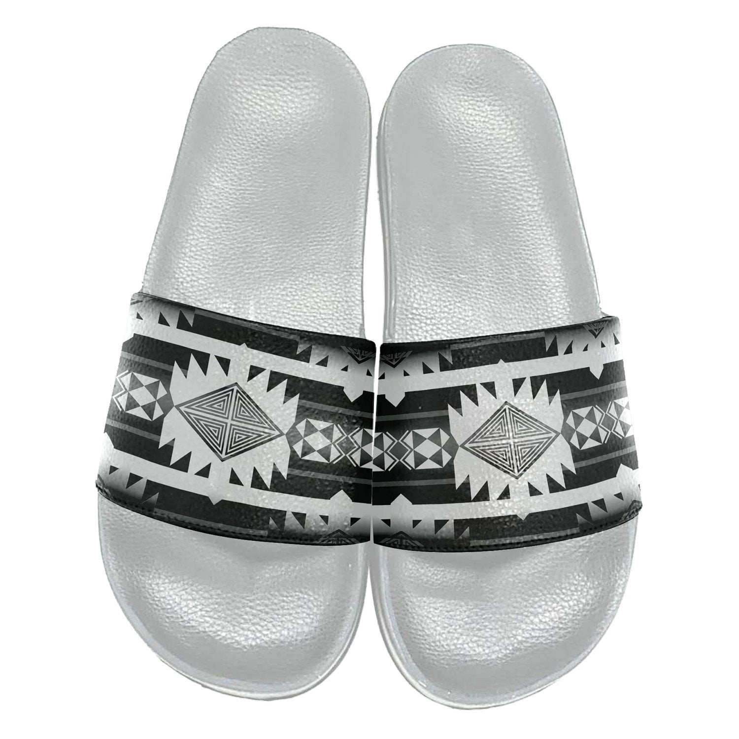 Okotoks Black and White Slide Sandals 49 Dzine 