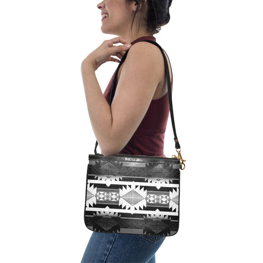 Okotoks Black and White Small Shoulder Bag (Model 1710) Small Shoulder Bag (1710) e-joyer 