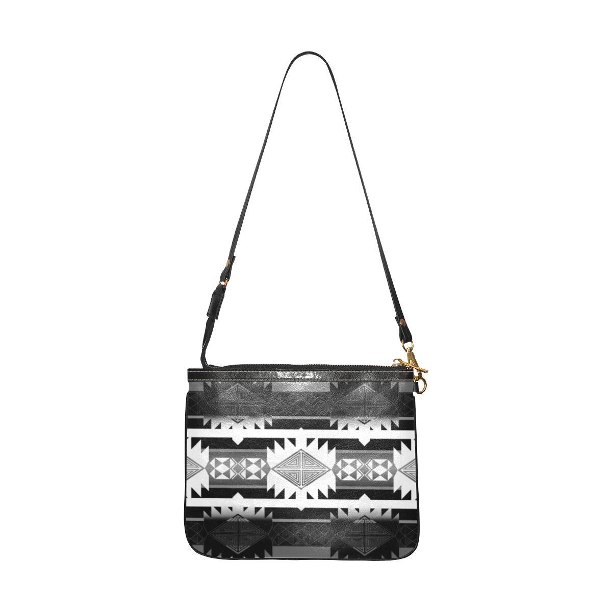 Okotoks Black and White Small Shoulder Bag (Model 1710) Small Shoulder Bag (1710) e-joyer 