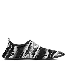 Load image into Gallery viewer, Okotoks Black and White Sockamoccs Slip On Shoes 49 Dzine 

