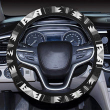 Load image into Gallery viewer, Okotoks Black and White Steering Wheel Cover with Elastic Edge Steering Wheel Cover with Elastic Edge e-joyer 
