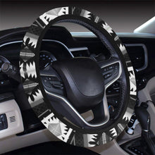 Load image into Gallery viewer, Okotoks Black and White Steering Wheel Cover with Elastic Edge Steering Wheel Cover with Elastic Edge e-joyer 
