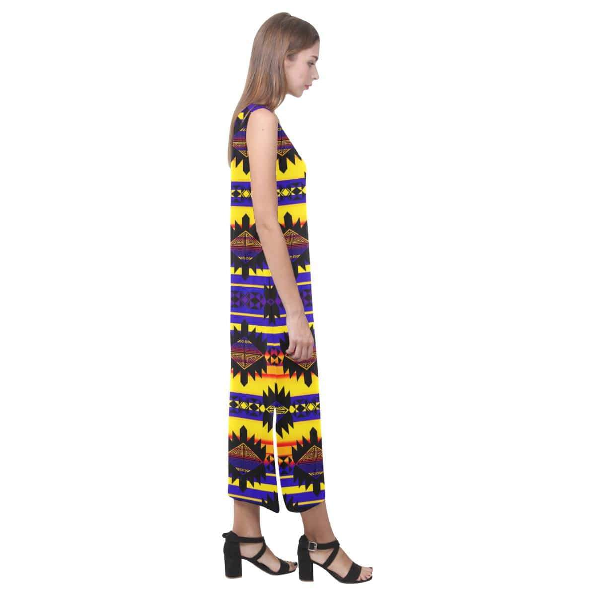 Okotoks Eagle Phaedra Sleeveless Open Fork Long Dress (Model D08) Phaedra Sleeveless Open Fork Long Dress (D08) e-joyer 