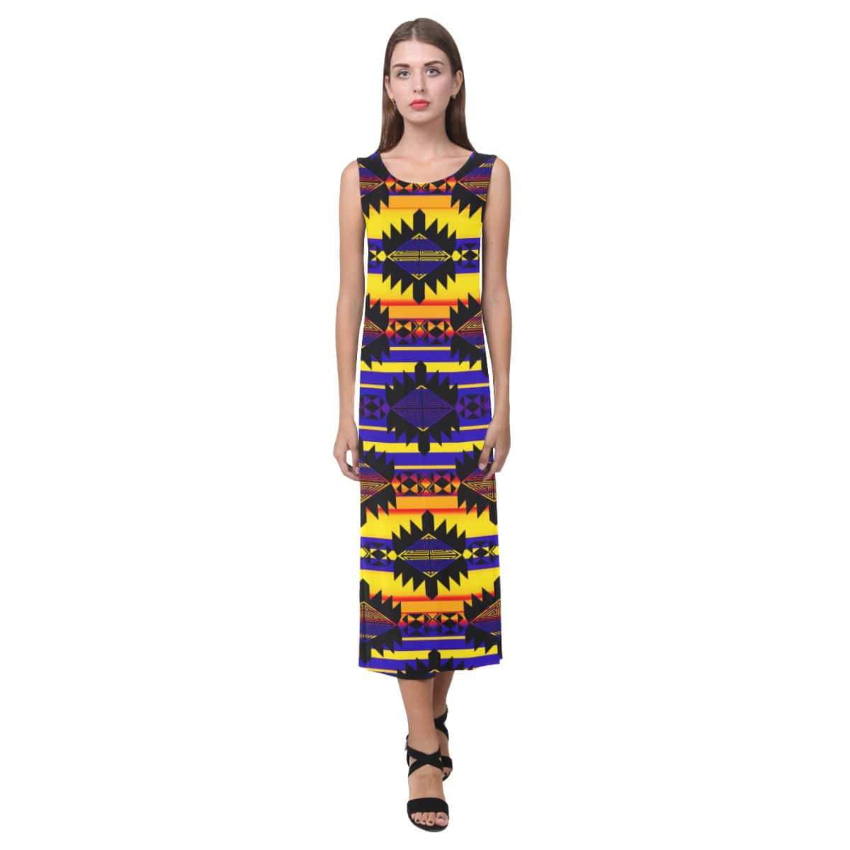 Okotoks Eagle Phaedra Sleeveless Open Fork Long Dress (Model D08) Phaedra Sleeveless Open Fork Long Dress (D08) e-joyer 