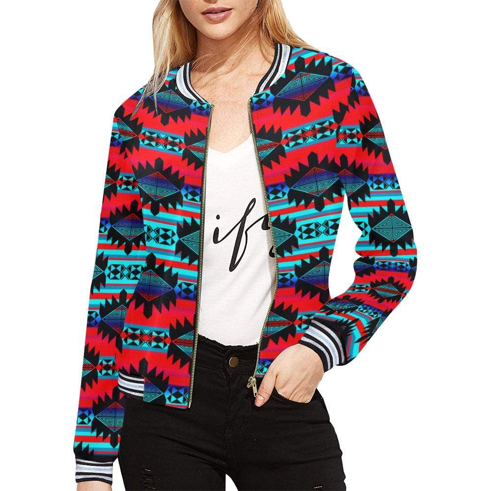 Okotoks Mountain All Over Print Bomber Jacket for Women (Model H21) All Over Print Bomber Jacket for Women (H21) e-joyer 