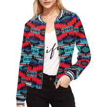 Load image into Gallery viewer, Okotoks Mountain All Over Print Bomber Jacket for Women (Model H21) All Over Print Bomber Jacket for Women (H21) e-joyer 
