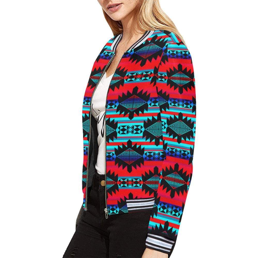 Okotoks Mountain All Over Print Bomber Jacket for Women (Model H21) All Over Print Bomber Jacket for Women (H21) e-joyer 