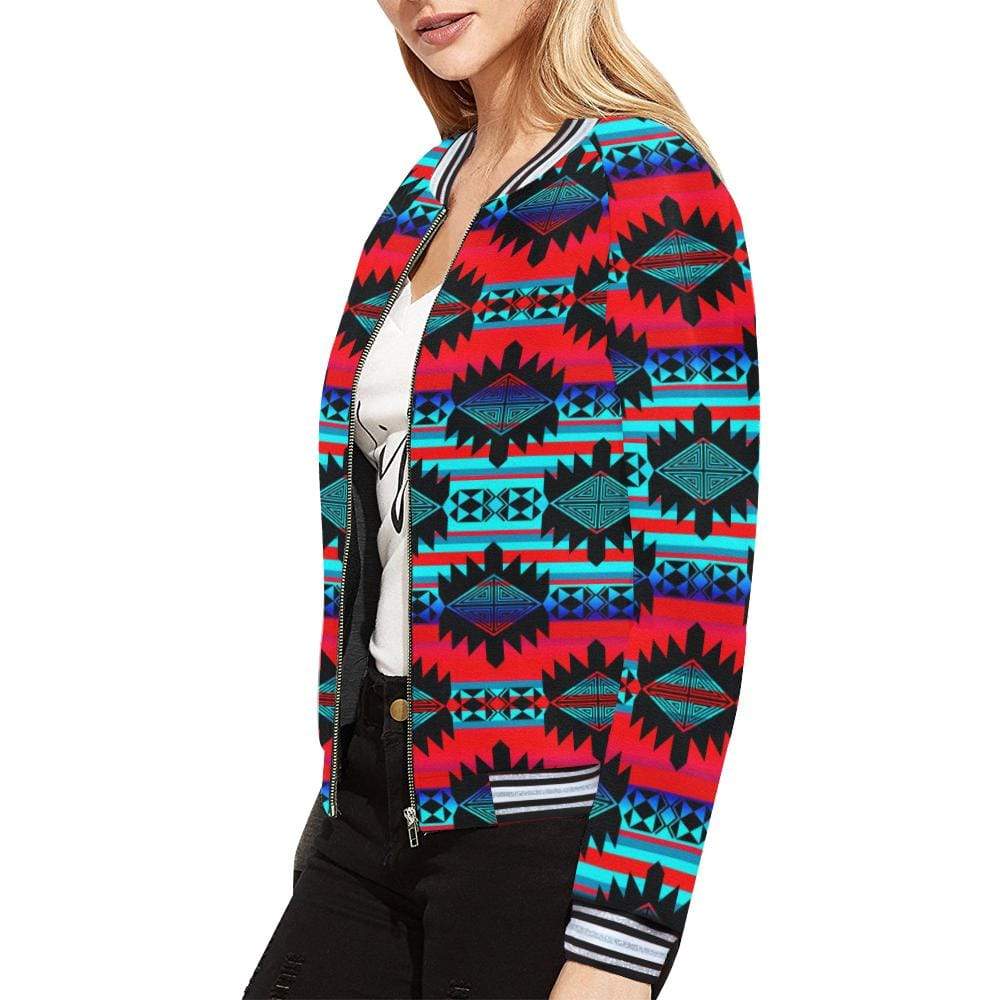 Okotoks Mountain All Over Print Bomber Jacket for Women (Model H21) All Over Print Bomber Jacket for Women (H21) e-joyer 