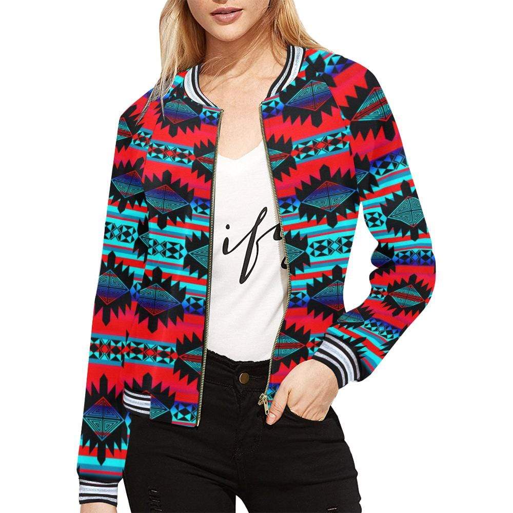 Okotoks Mountain All Over Print Bomber Jacket for Women (Model H21) All Over Print Bomber Jacket for Women (H21) e-joyer 