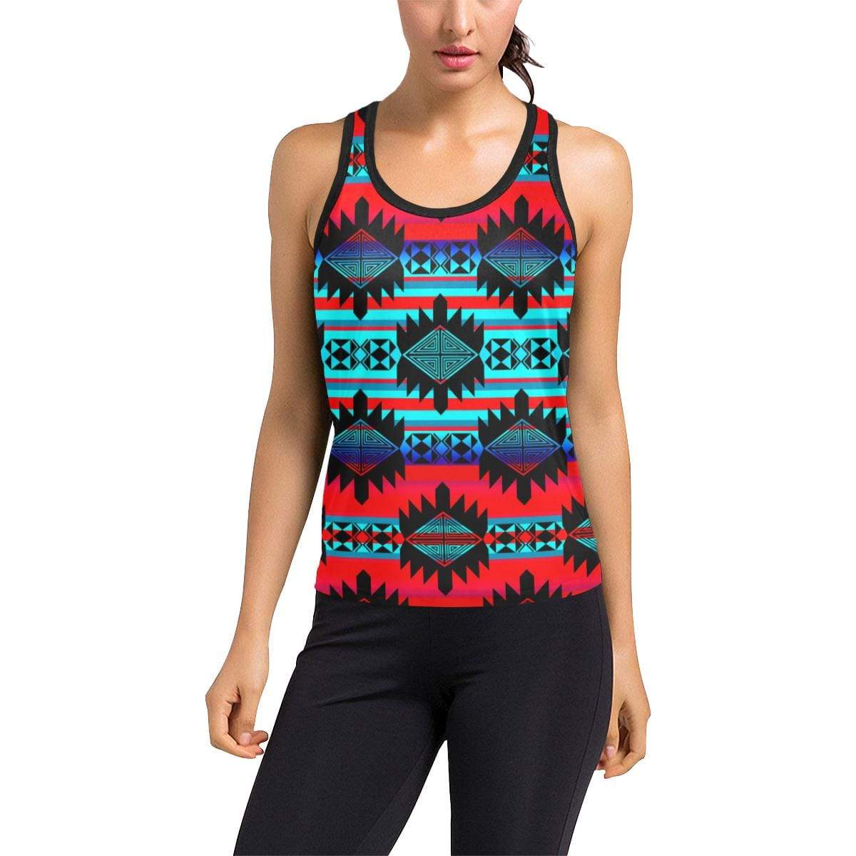 Okotoks Mountain Women's Racerback Tank Top (Model T60) Racerback Tank Top (T60) e-joyer 