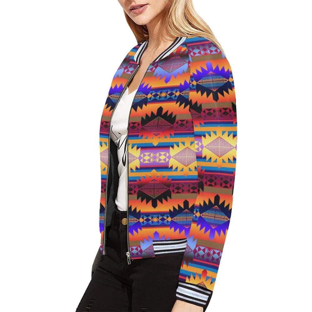 Okotoks Mountains All Over Print Bomber Jacket for Women (Model H21) All Over Print Bomber Jacket for Women (H21) e-joyer 