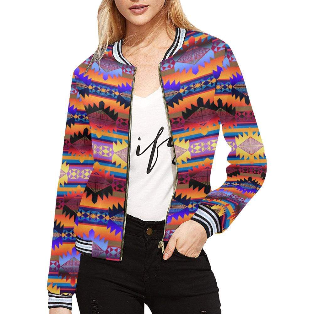 Okotoks Mountains All Over Print Bomber Jacket for Women (Model H21) All Over Print Bomber Jacket for Women (H21) e-joyer 