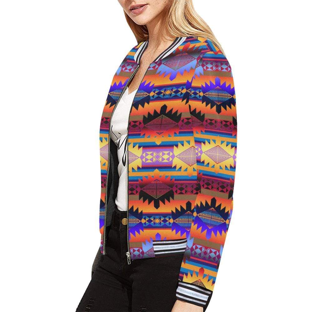 Okotoks Mountains All Over Print Bomber Jacket for Women (Model H21) All Over Print Bomber Jacket for Women (H21) e-joyer 