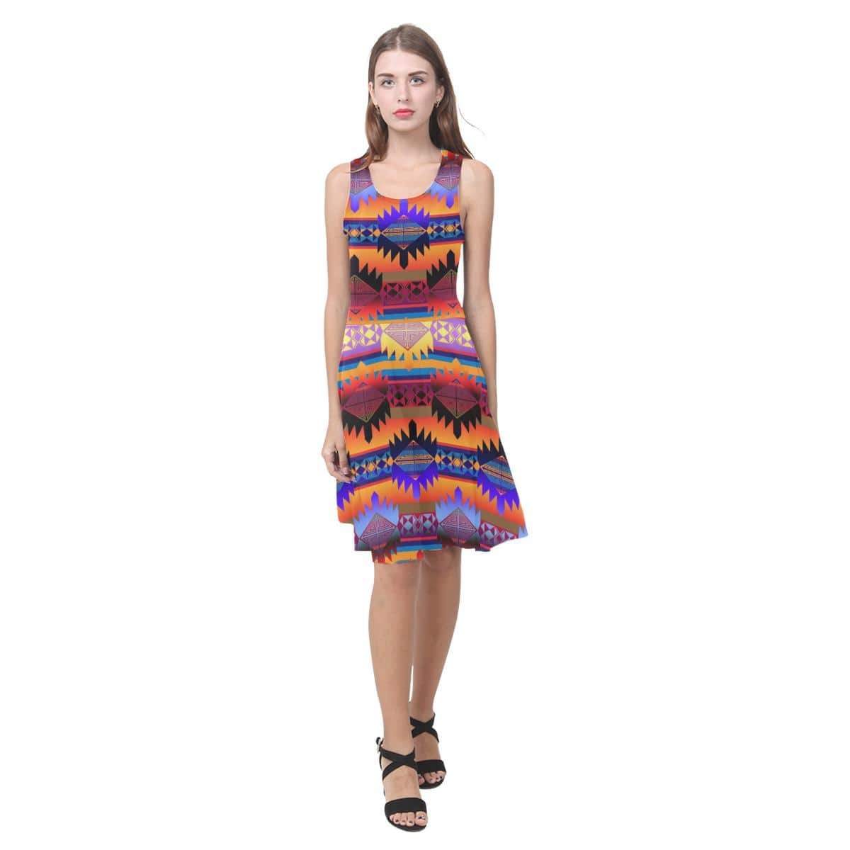 Okotoks Mountains Atalanta Casual Sundress(Model D04) Atalanta Sundress (D04) e-joyer 