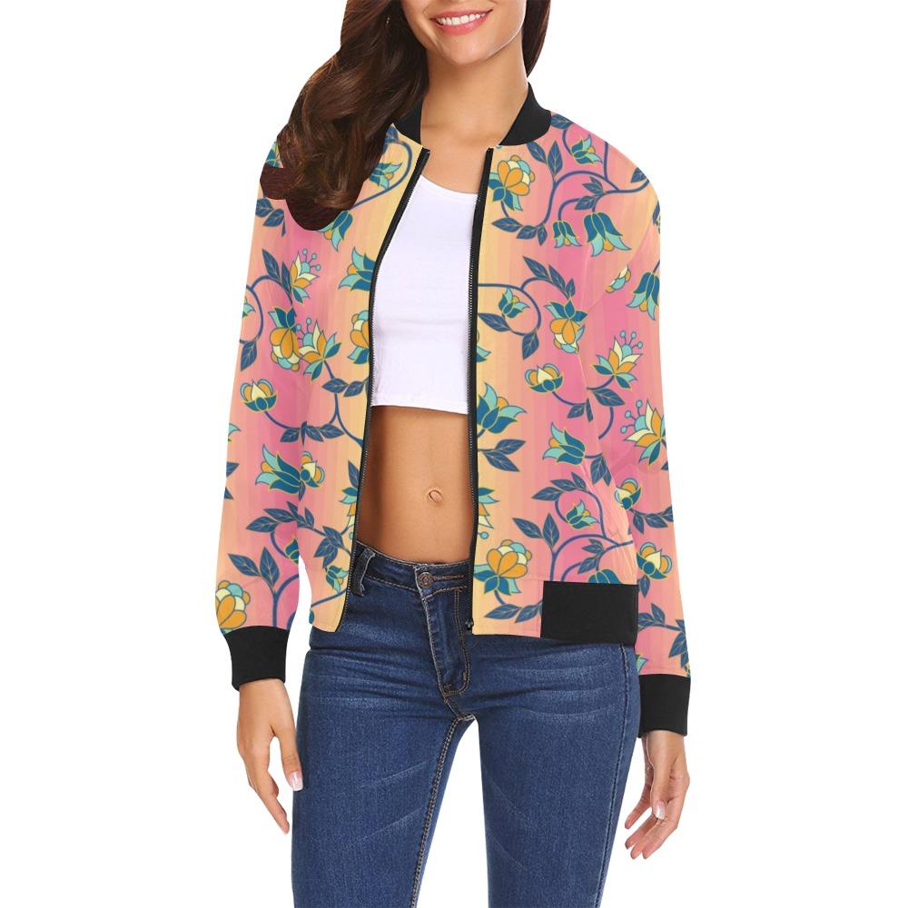 Orange Days All Over Print Bomber Jacket for Women (Model H19) All Over Print Bomber Jacket for Women (H19) e-joyer 