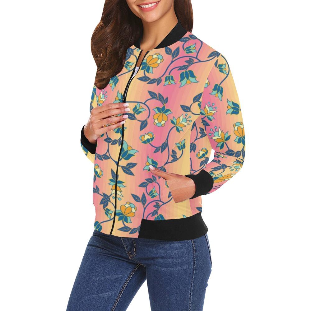 Orange Days All Over Print Bomber Jacket for Women (Model H19) All Over Print Bomber Jacket for Women (H19) e-joyer 