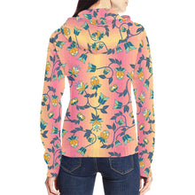 Load image into Gallery viewer, Orange Days All Over Print Full Zip Hoodie for Women (Model H14) All Over Print Full Zip Hoodie for Women (H14) e-joyer 
