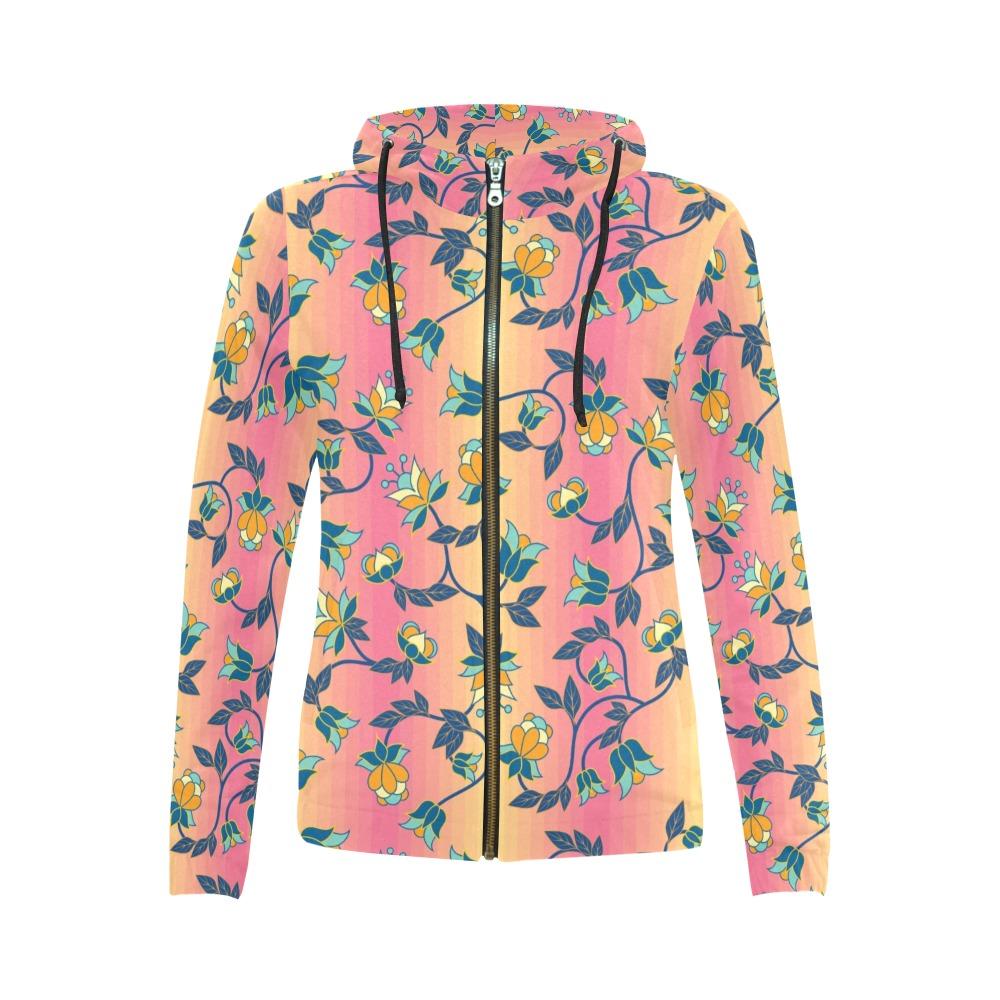 Orange Days All Over Print Full Zip Hoodie for Women (Model H14) All Over Print Full Zip Hoodie for Women (H14) e-joyer 