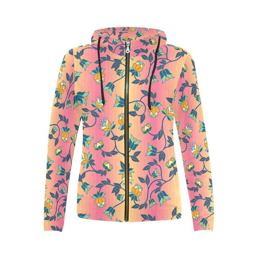 Orange Days All Over Print Full Zip Hoodie for Women (Model H14) All Over Print Full Zip Hoodie for Women (H14) e-joyer 