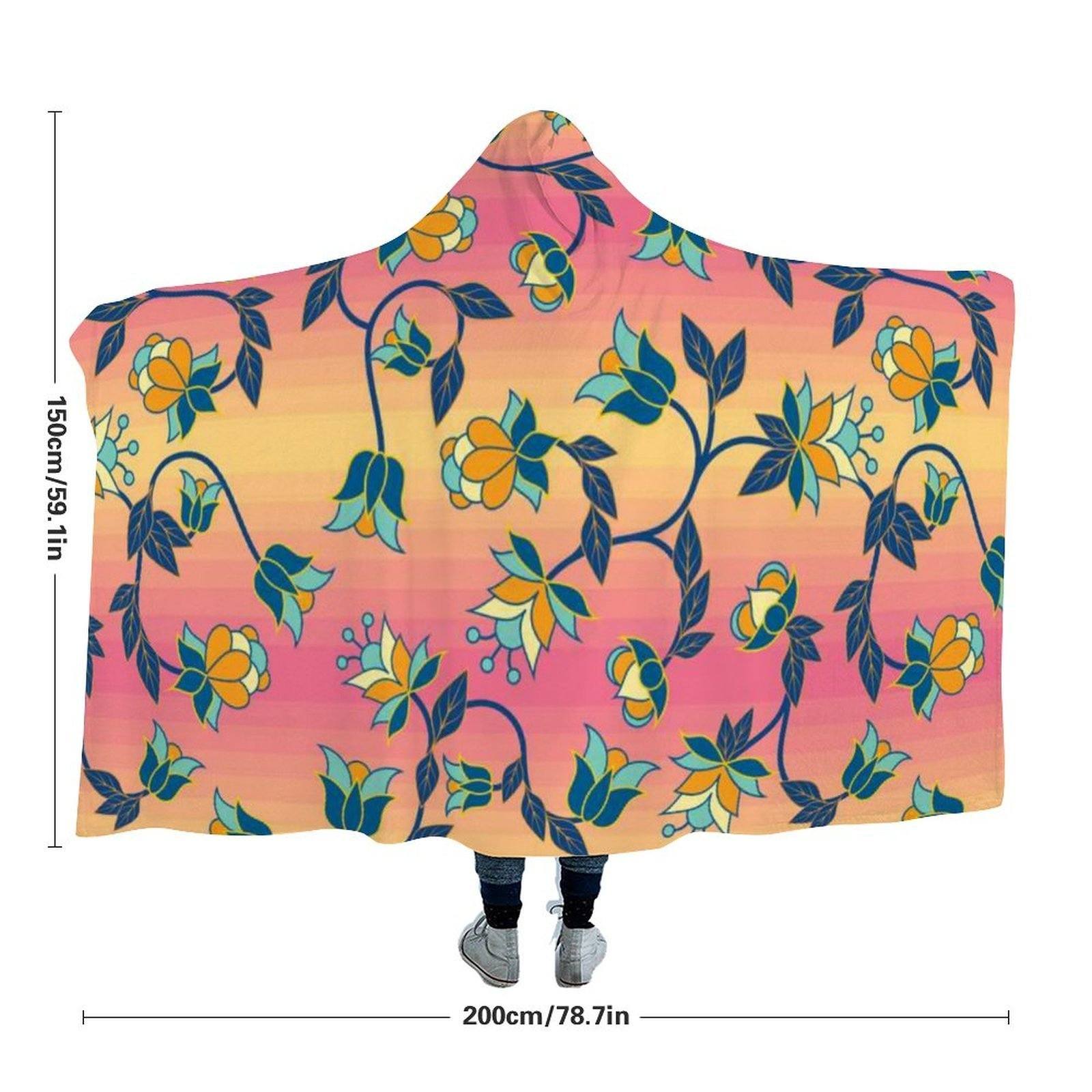 Orange Days Hooded Blanket blanket 49 Dzine 