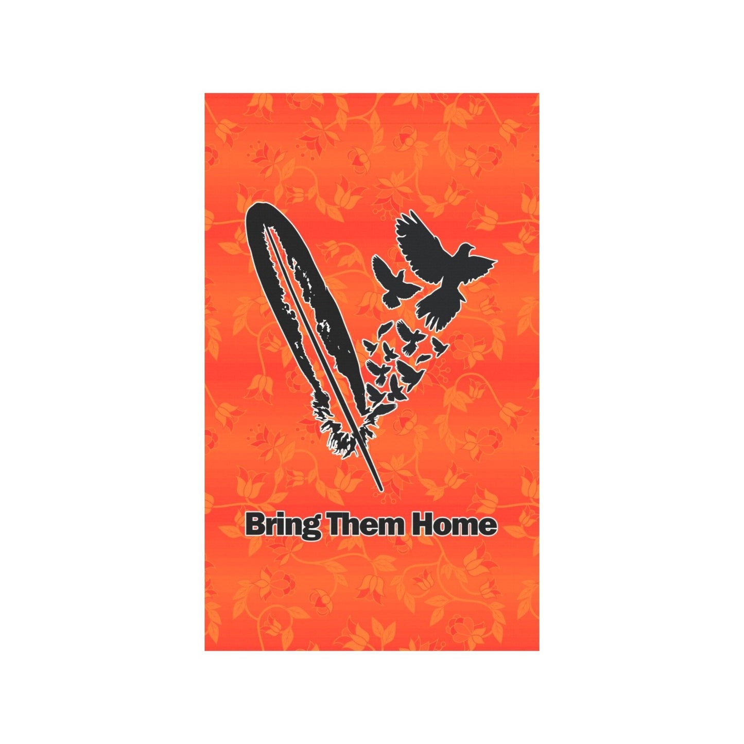 Orange Days Orange - Bring Them Home Feather with Doves Garden Flag 36''x60'' (Two Sides Printing) Garden Flag 36‘’x60‘’ (Two Sides) e-joyer 