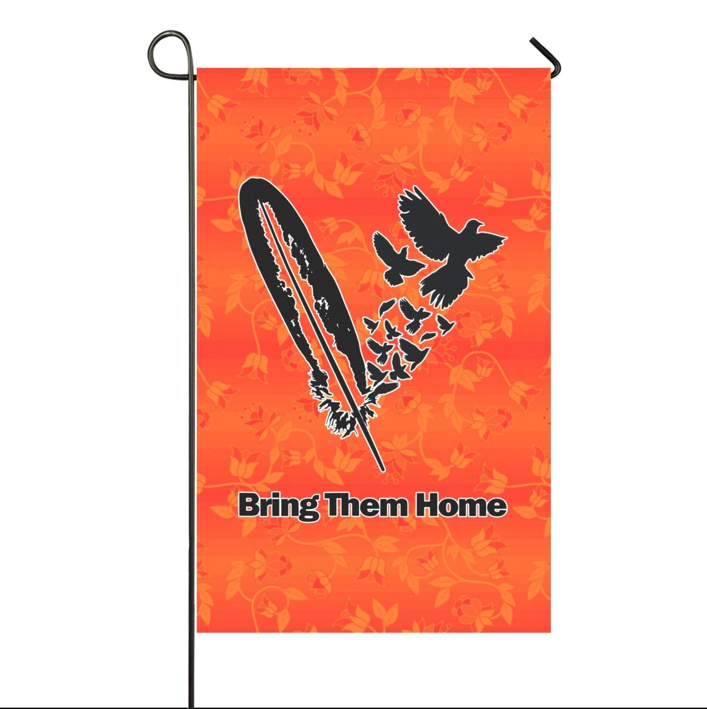 Orange Days Orange - Bring Them Home Feather with Doves Garden Flag 36''x60'' (Two Sides Printing) Garden Flag 36‘’x60‘’ (Two Sides) e-joyer 