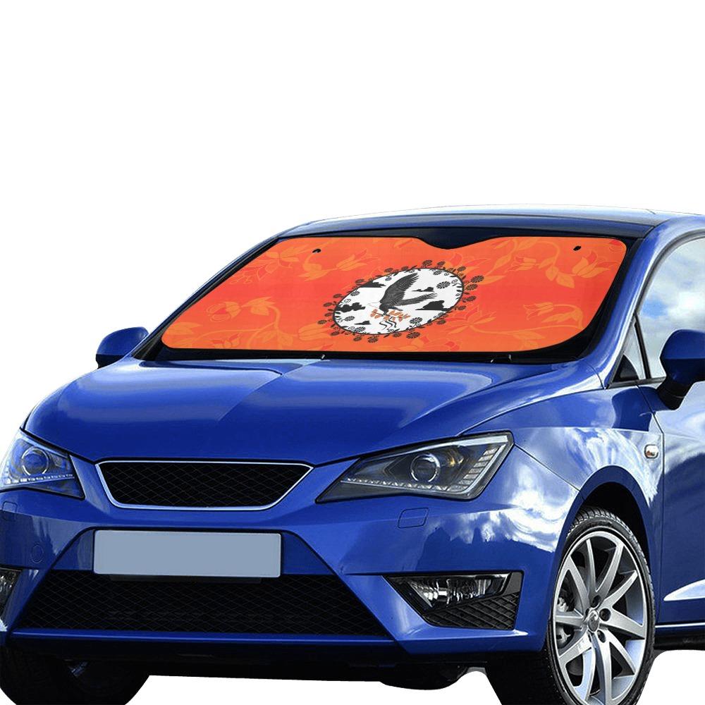 Orange Days Orange Carrying Their Prayers Car Sun Shade 55"x30" Car Sun Shade e-joyer 