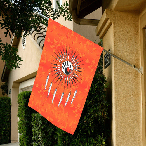 Orange Days Orange - Feather Directions Garden Flag 28''x40'' (Two Sides Printing) Garden Flag 28‘’x40‘’ (Two Sides) e-joyer 