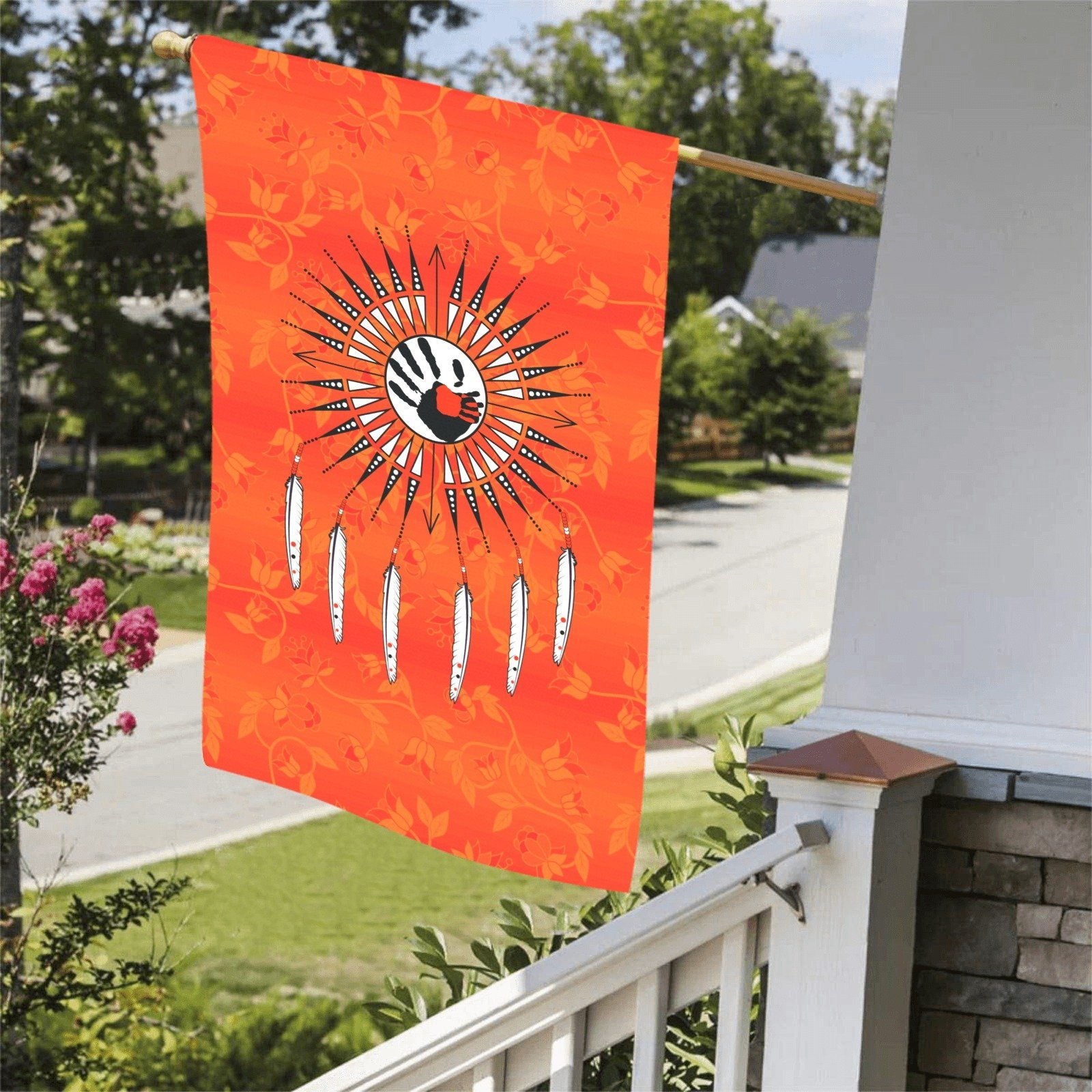 Orange Days Orange - Feather Directions Garden Flag 36''x60'' (Two Sides Printing) Garden Flag 36‘’x60‘’ (Two Sides) e-joyer 