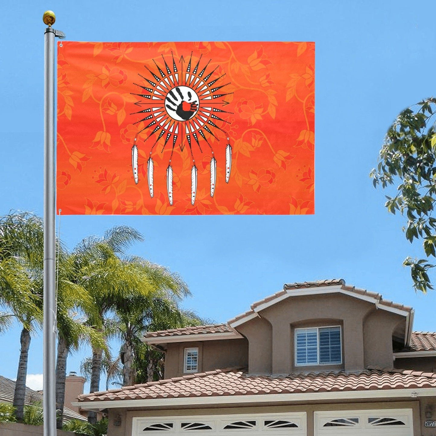 Orange Days Orange Feather Directions Garden Flag 70"x47" Garden Flag 70"x47" e-joyer 