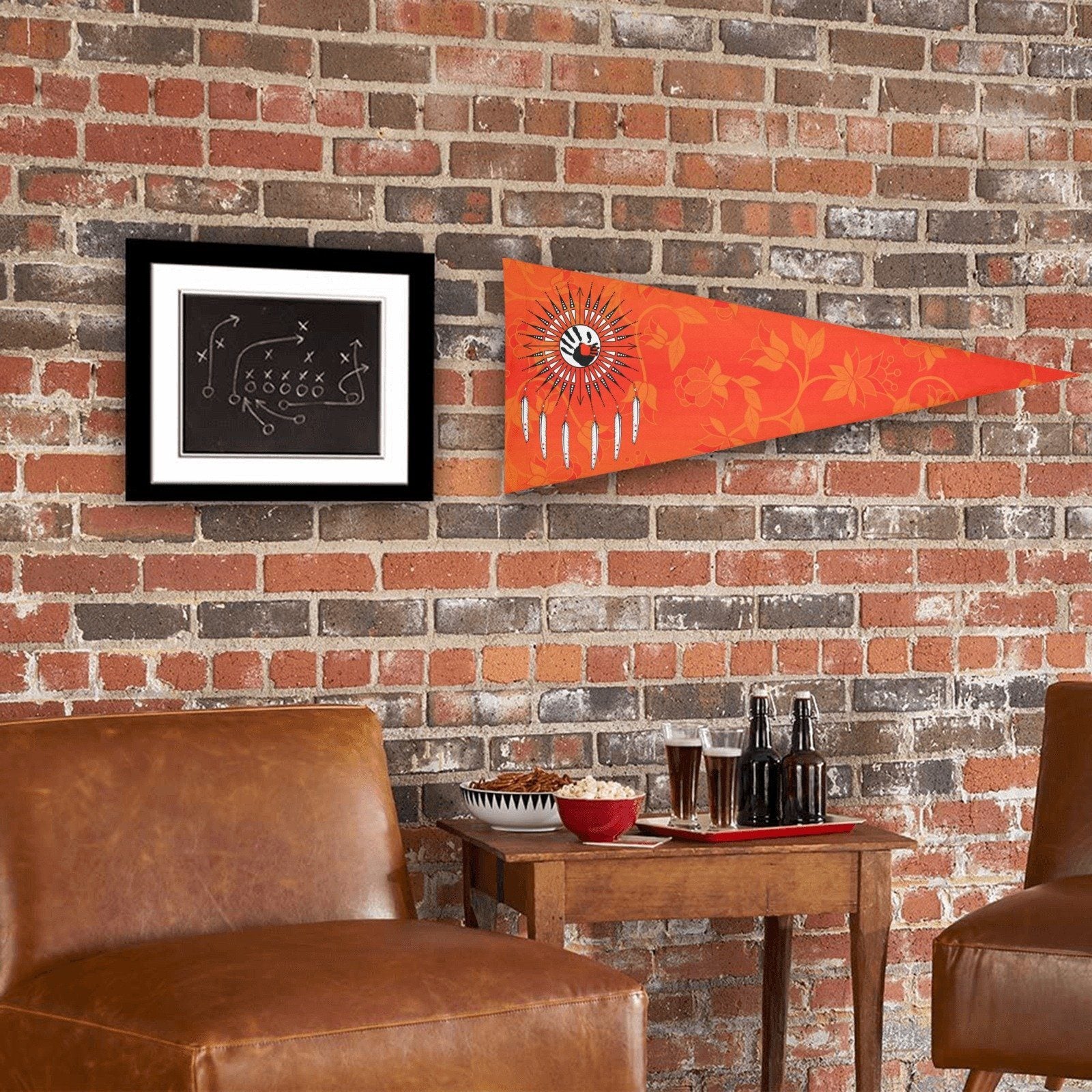 Orange Days Orange Feather Directions Trigonal Garden Flag 30"x12" Trigonal Garden Flag 30"x12" e-joyer 