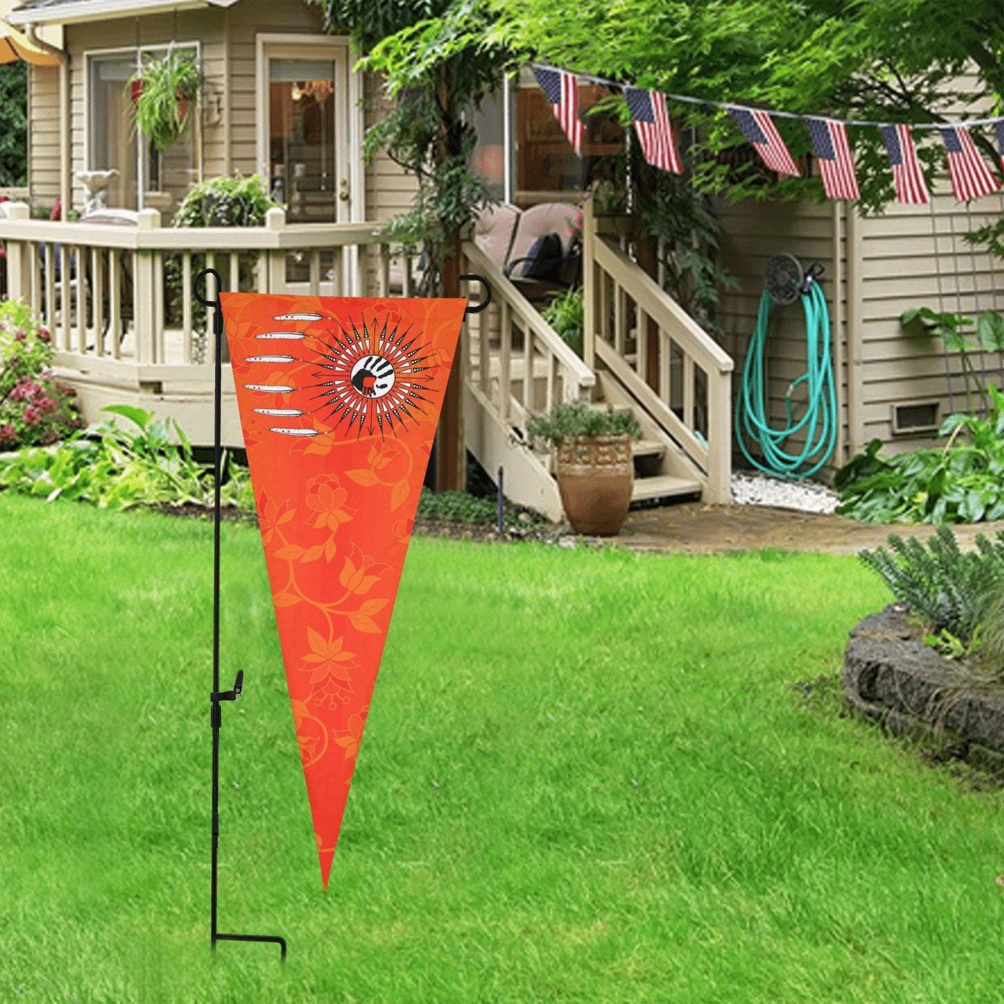 Orange Days Orange Feather Directions Trigonal Garden Flag 30"x12" Trigonal Garden Flag 30"x12" e-joyer 