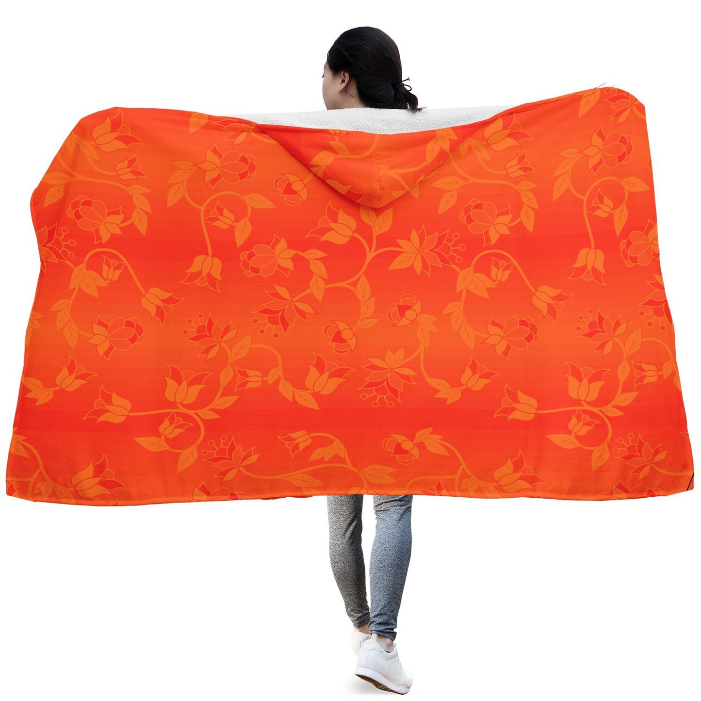 Orange Days Orange Hooded Blanket blanket 49 Dzine 